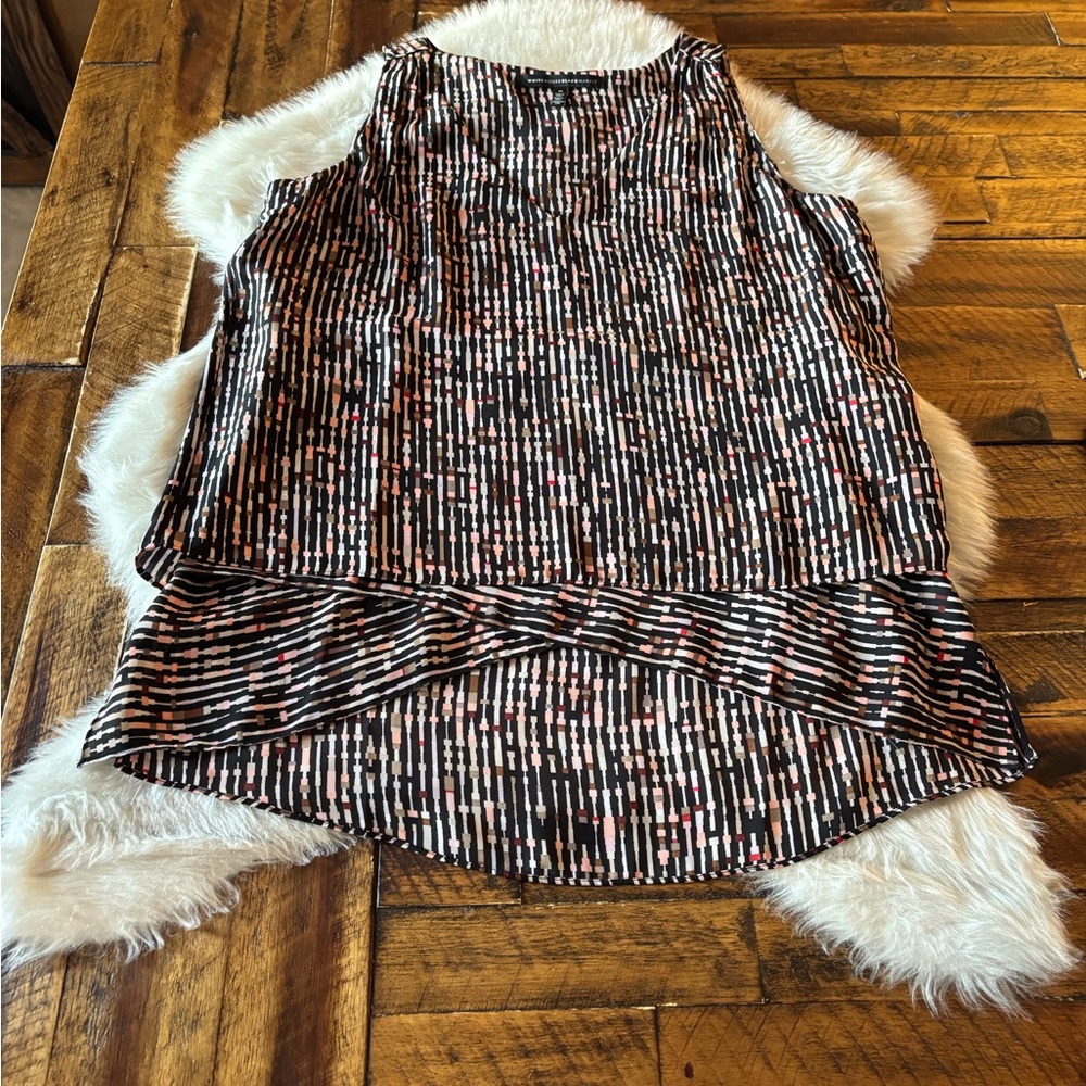 White House Black Market Geometric Patterned Blouse